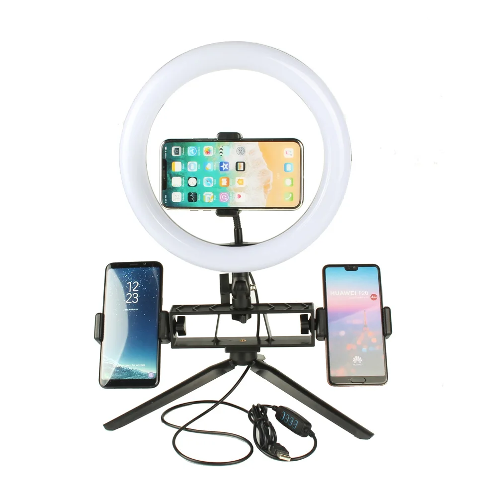 Photography Kit LED Ring Light Video YouTube Photo Ringlight Makeup Light Annular Lamp Bi-color 3200K-5500K 10 Level Brightness