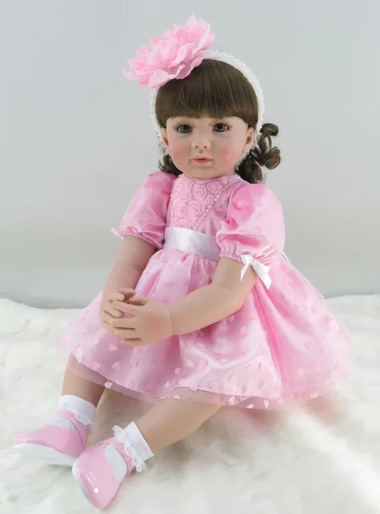 Здесь продается  60cm Silicone Reborn Baby Doll Toys Lifelike 24inch Vinyl Pink Princess Toddler Babies Dolls Kids Birthday Gift Collectable doll  Игрушки и Хобби