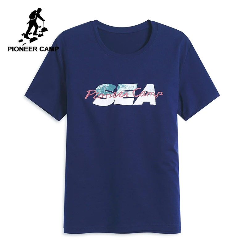 

Pioneer Camp ultra smooth soft T shirt men brand-clothing letter print summer short sleeve T-shirt male quality strech ADT801090