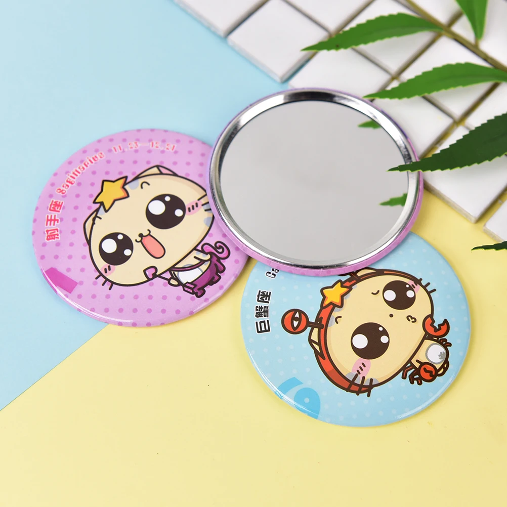 

Colorful Pocket Makeup Mirrors Sweet Cartoon Cosmetic Mini Mirror Girl's Gift Beauty Round Mirrors Hand Cosmetic Compact