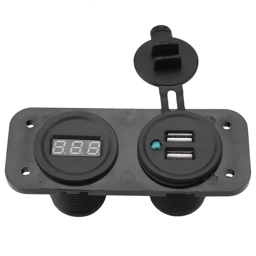 1A/2.1A двойной USB порт гнездо автомобильного зарядного устройства+ 12V24V Цифровой вольтметр для автомобиля лодки автомобиля USB Цифровой вольтметр