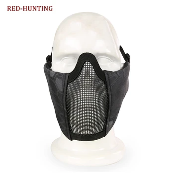 

12COLORS Durable 6" Foldable Half Face Airsoft Mesh Mask with Ear Protection, Military Tactical Lower Face Protective Mask