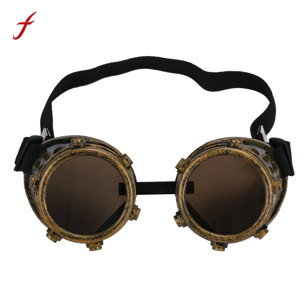 Feitong Retro Design Steampunk Round Sunglasses Goggles Welding Punk Glasses Cosplay Eyewear