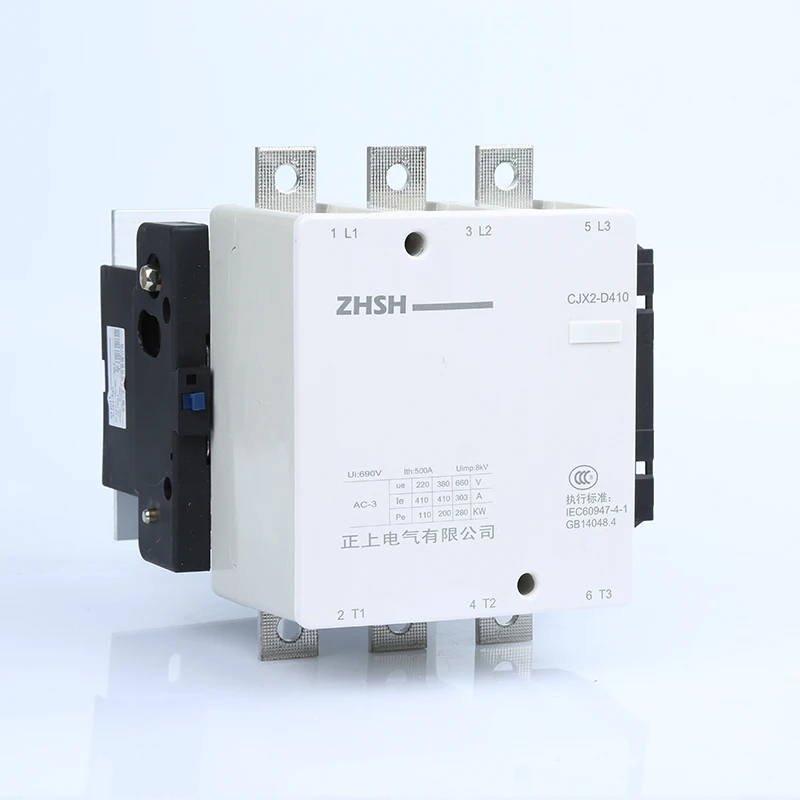 

AC Contactor 3 pole household motor starter relay CJX2-D410 410A switches 3 phase rail modular contactor coil voltage 380V