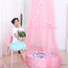 94.5in Принцесса замок Круглый купол Кровать Навес Москитная сетка элегантный сетки и кружева Висячие вязать для комнат кроватки украшения подарки