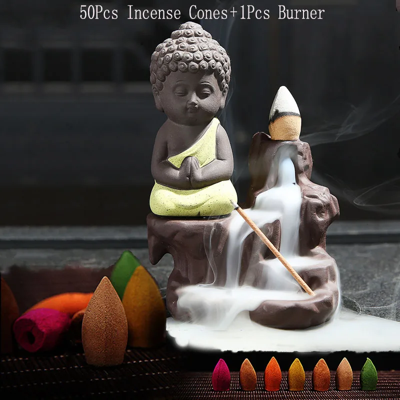 

Ceramic Censer Creative Home Decor Small Buddha Incense Holder Backflow Incense Burner Use In Home Office Teahouse Chinese gift