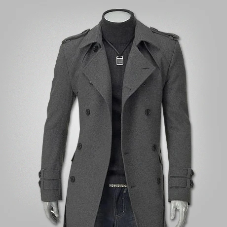 mens full length double breasted wool overcoat
