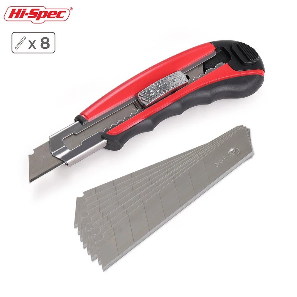 

Hi-Spec 8 in 1 Heavy Duty Utility Knife Tactical Knife Snap off Survival Knife Retractable Razor Cutter Auto-Load Spare Blades
