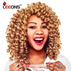 Leeons короткие Wander Curl вязаный крючком вьющихся волос 8 дюймов ямайский отказов вязаный крючком волос Свободные синтетических волос