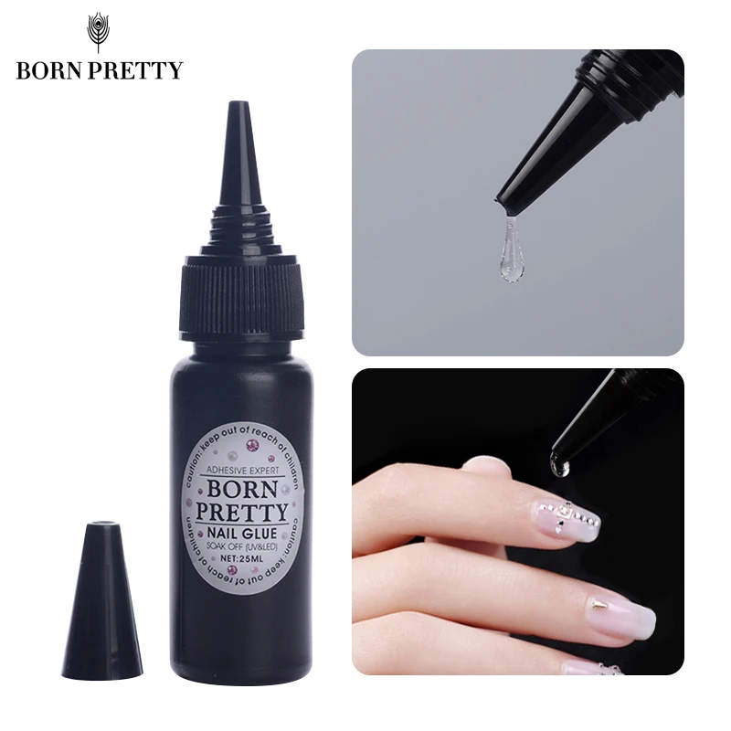  BORN PRETTY Nail Decoration Adhesive Glue 25ml Fast-dry for UV/LED Manicure Nails Art Adhesive Tool