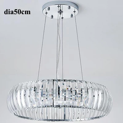 L size-dia50cm Современный блеск хрустальные светодиодные люстры освещение столовая подвесной светильник многоступенчатая люстра круглая люстра с кристаллами - Цвет абажура: L size-dia50cm