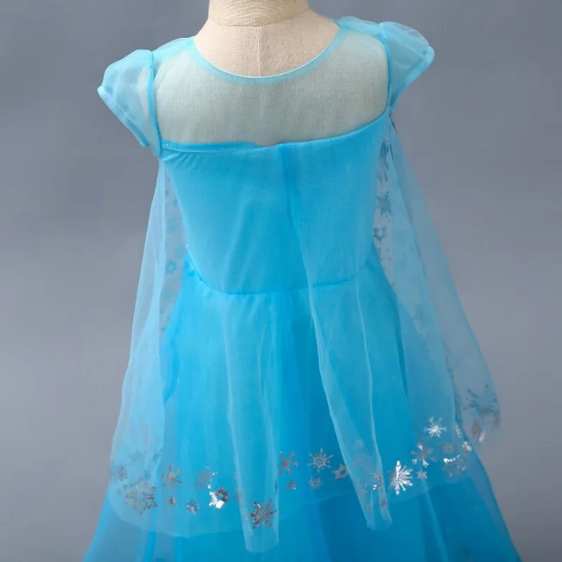 Костюм принцессы Эльзы платье с блестками и кружевами для девочек на Хэллоуин, косплей, Рождественский наряд на день рождения(от 3 до 10 лет), новинка года