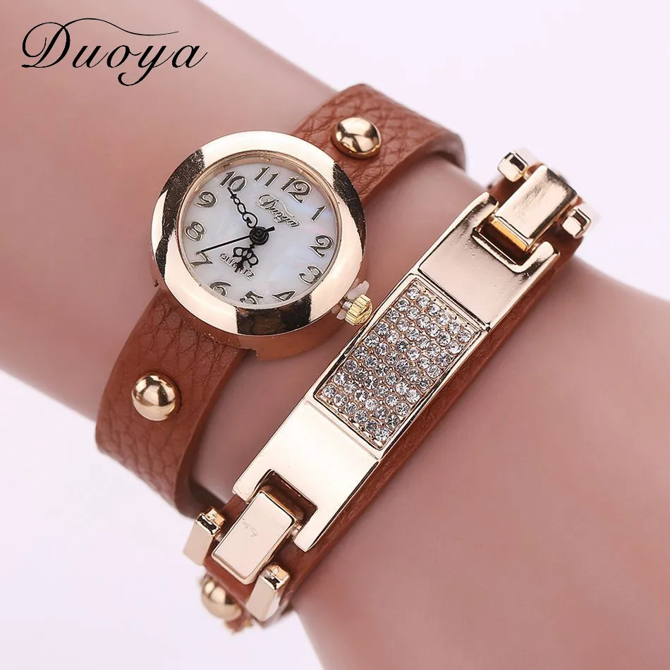 Бренд DUOYA, новинка, роскошные часы с кристаллами и браслетом, женские ...