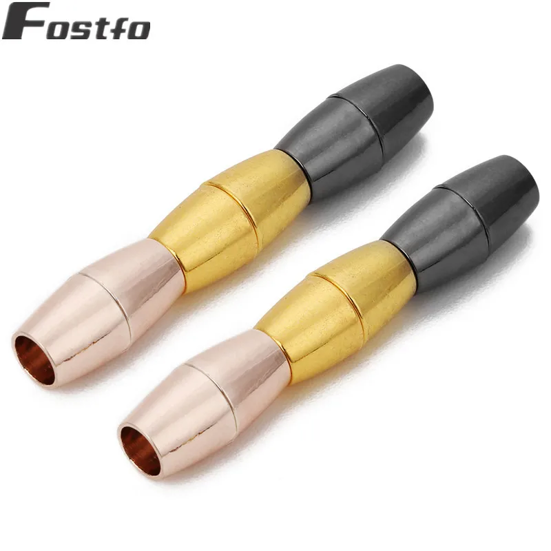Fostfo 5pcs/lot Magnetic Clasp Gold Fits 5mm Round Leather Cord Bracelets Connectors End Caps Jewelry | Украшения и аксессуары