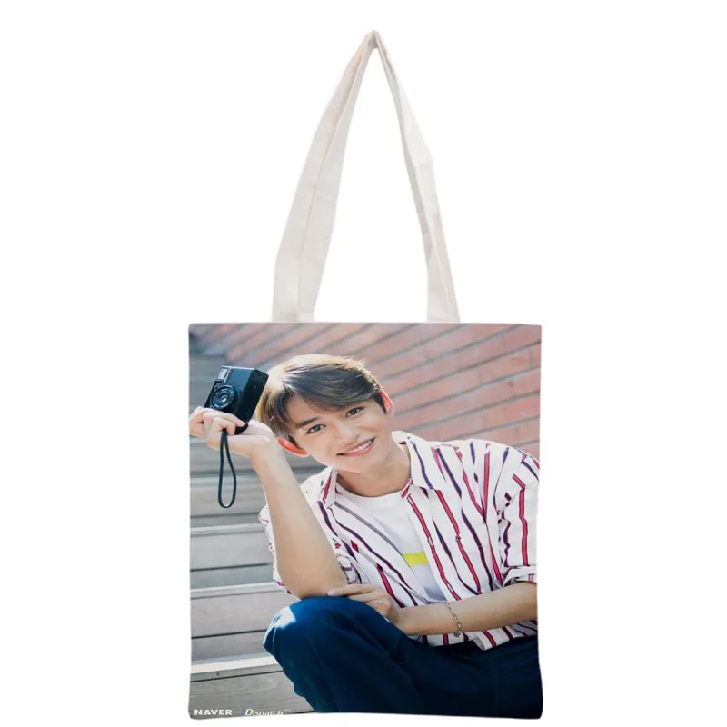 Новое поступление на заказ KPOP NCT Lucas печатная Холщовая Сумка тоут женская сумка