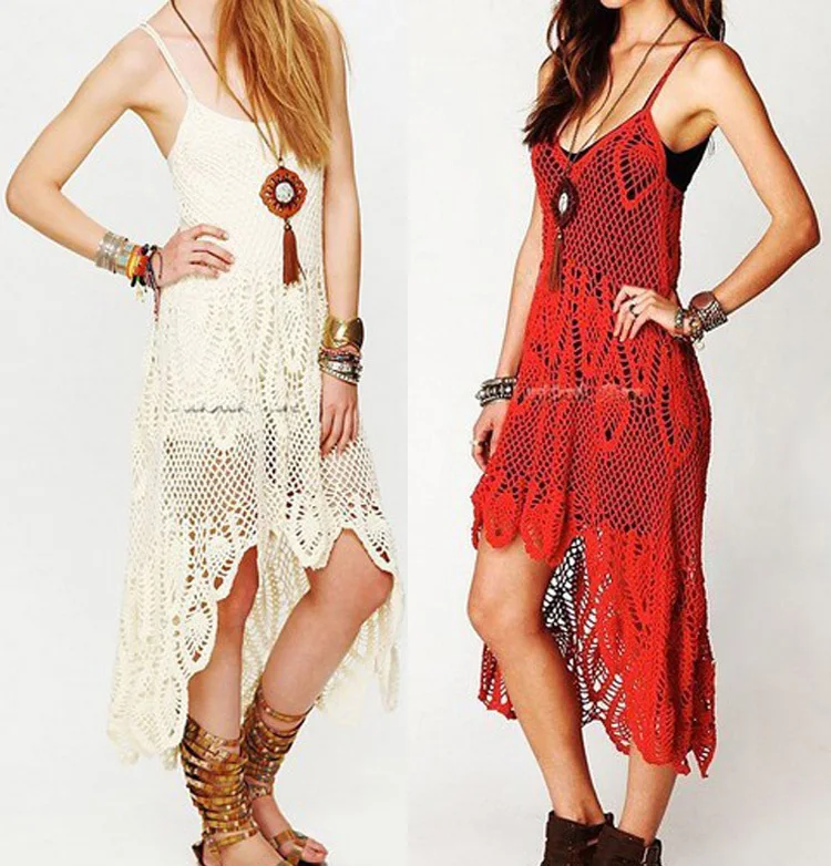 bohemian crochet dress