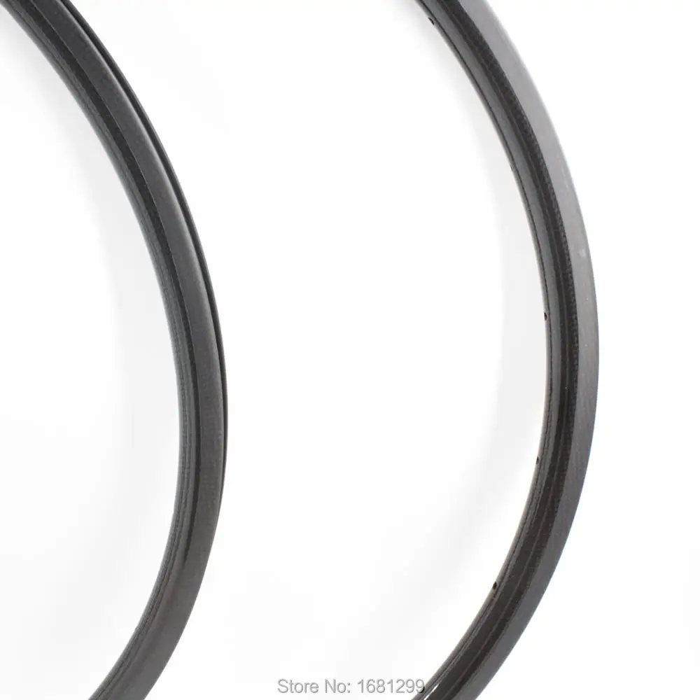 Cheap 2pcs New 26" inch clincher rim mountain bicycle 3K UD 12K full carbon fibre bike wheelset rims MTB 26er 26mm width Free shipping 1