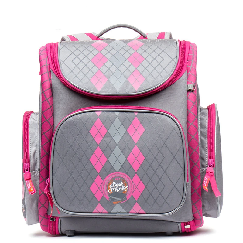 Russian Grizzly Children School Bags Girls 3D Flower Print Nylon Orthopedic Backpack School Portfolio Schoolbag Mochila Escolar