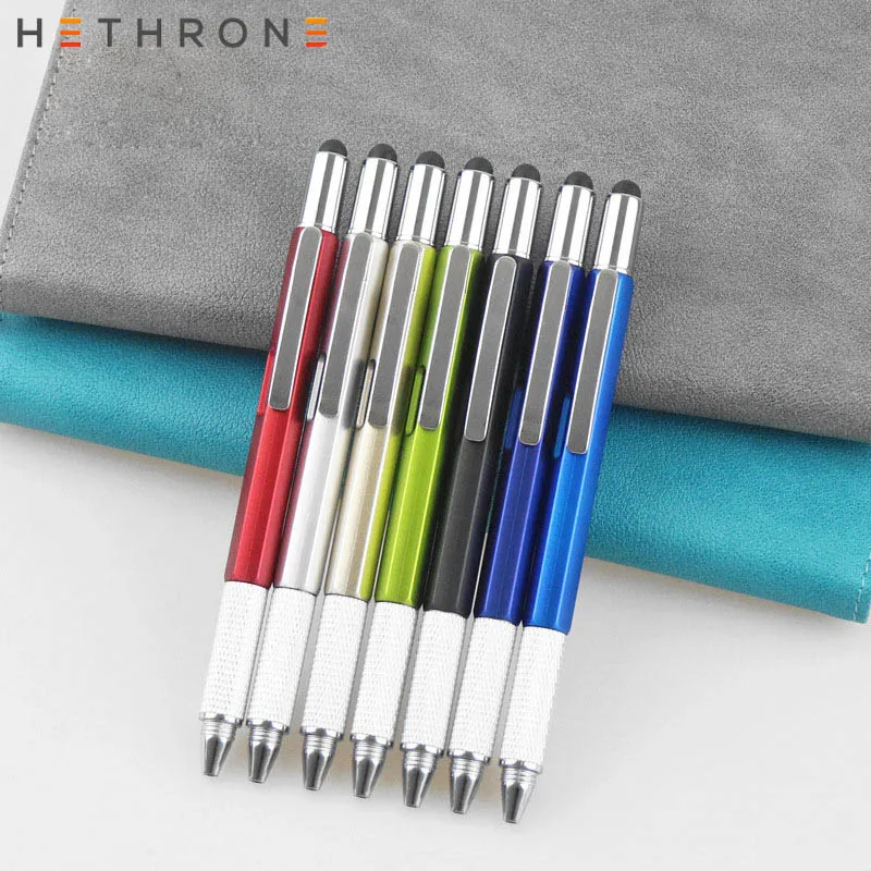 

Hethrone 1pcs Screwdriver Ruler Spirit Ballpoint Pen quality ballpoint pens for office supplies Meeting Multifunction Stationery