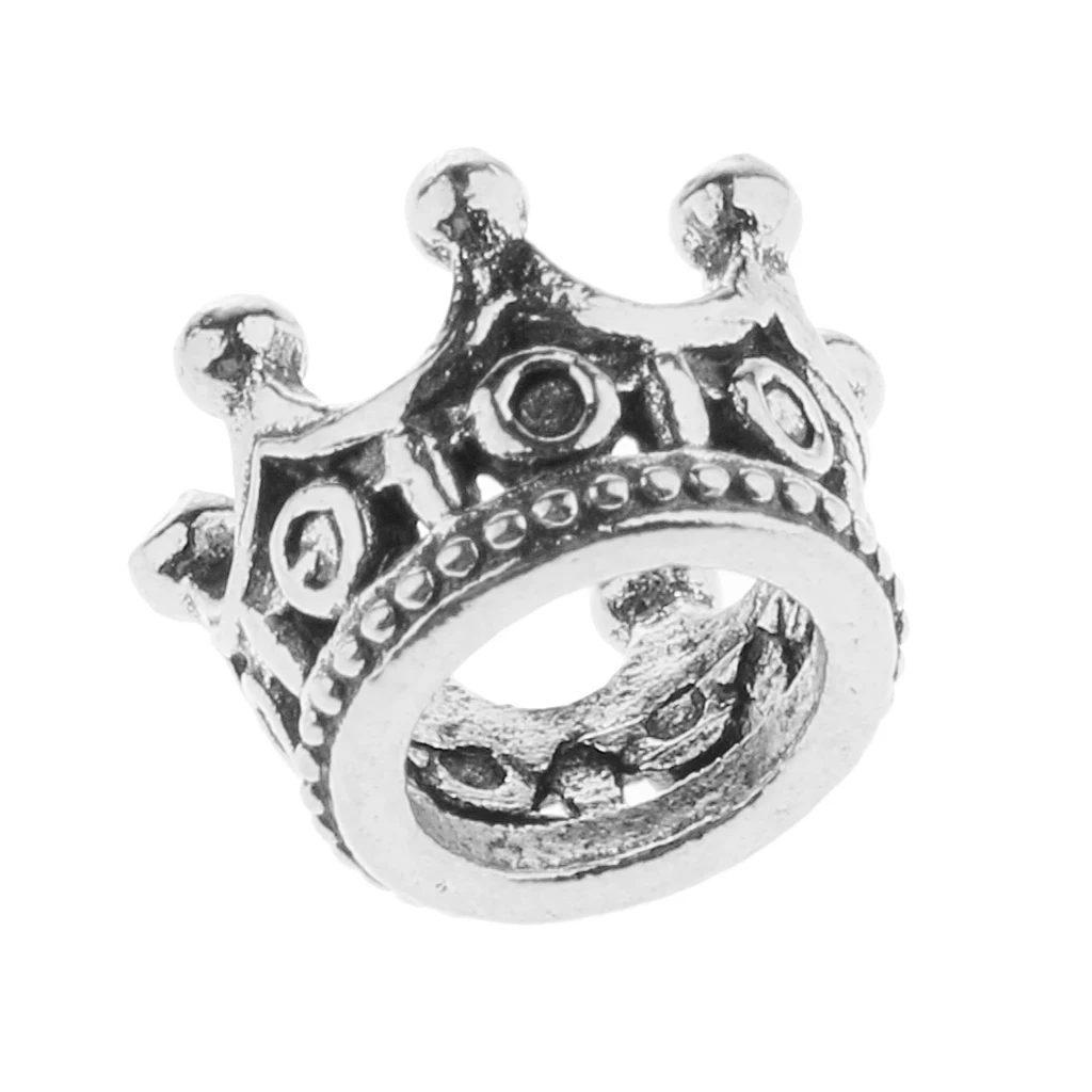 10 Pieces Europe Style Fashion Jewelry Crown Beads Charm Bracelets & Bangles Big Hole European Beads Fits Bead Bracelets 6 X11mm