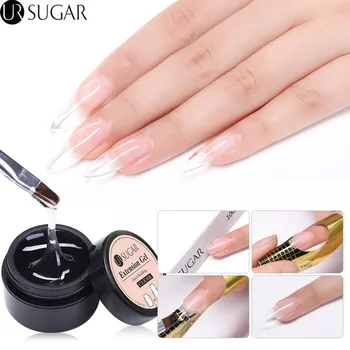 

UR SUGAR 15ml Quick Building Poly UV Gel Clear White Pink Builder Nail Gel Polish for Finger Extensions Nail Forms Acrylic Tips