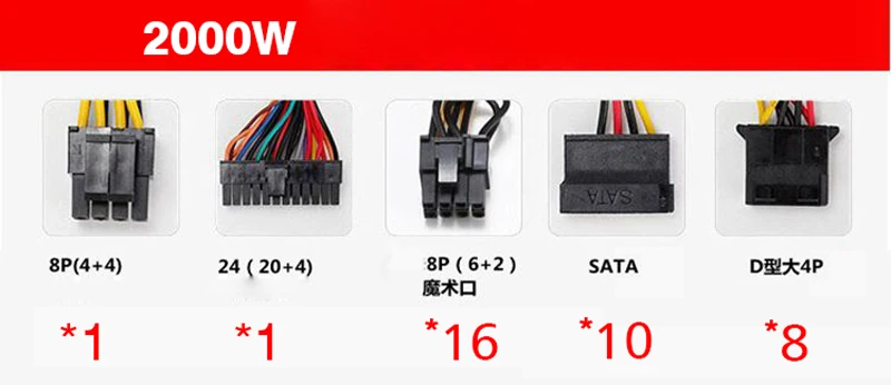 Bitcoin mining power supply Ethereum Certificate 2000W Server ATX PSU power supply for rig miner Graphics card rx 470 570 RX580 Bitcoin mining power supply Ethereum Certificate 2000W Server ATX PSU power supply for rig miner Graphics card rx 470 570 RX580