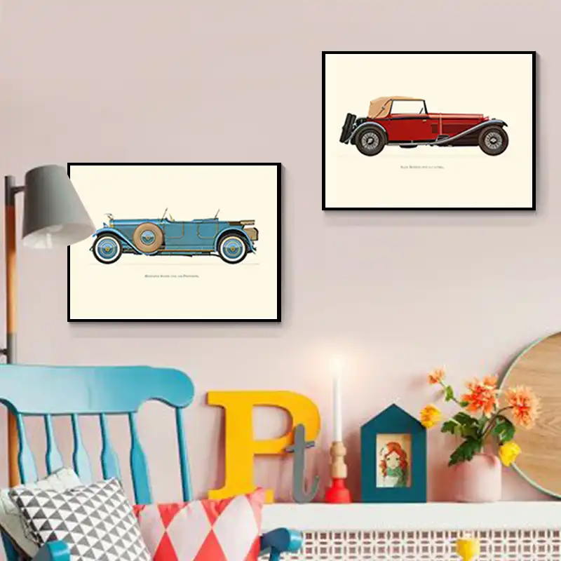 vintage car prints nursery
