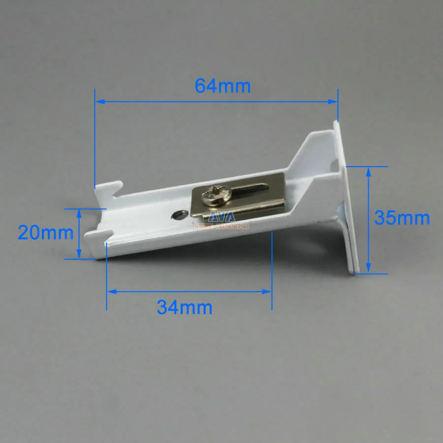 10 Pieces L Shape Curtain Track Bracket Curtain Track Brace 64x20x35mm