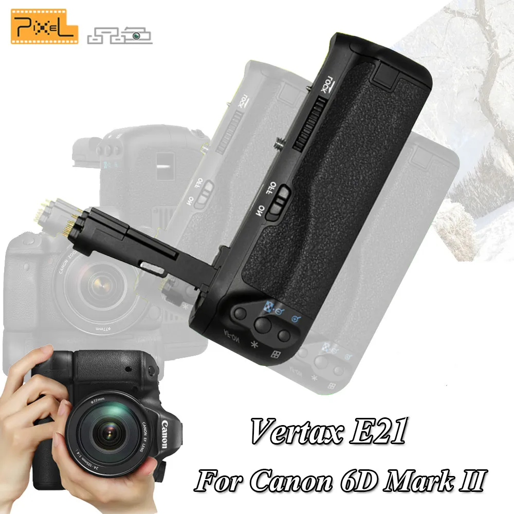 

Pixel Vertax E21 Profession Battery Grip Holder for Canon 6D Mark II Camera Compatible for Of LP-E6 and LP-E6N Batteries PK E20