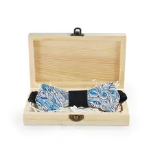 Элегантная мужская рубашка жениха для свадебной вечеринки деревянный галстук-платок деревянная Коробка бабочка мультяшная звезда цветочный узор в горошек галстук-бабочка