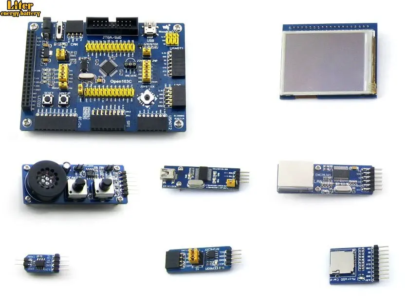 

Open103C Package A=STM32 Development Board Kit,STM32F103CBT6 STM32F103 ARM Cortex-M3+2.2inch 320x240 Touch LCD+7 modules