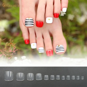 

500Pcs/Lot Natural/Clear Toe Nail Tips Square Full Cover Acrylic UV Gel False Toe Tips Toenail DIY Professional Salon Manicure