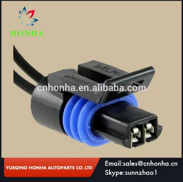 12162193 female electric connector black waterproof 2 pins ... 2 wire harness female 