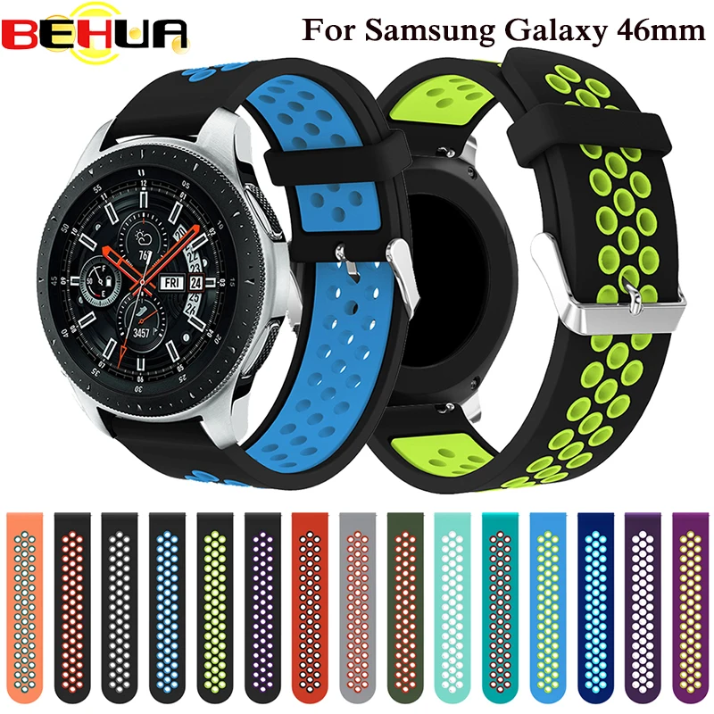 Силиконовый ремешок на запястье 22 мм для Samsung Galaxy watch 46 Смарт часы с резиновым