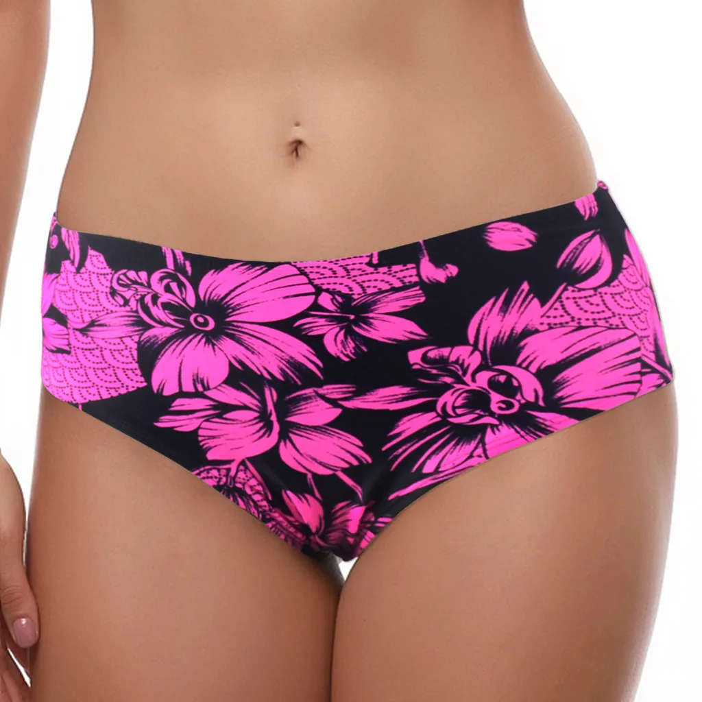

Women Low Waist Swim Shorts Flowar Print Swimsuit Bikini Bottom 2019 Summer Swimwear Sexy Girls Swim Briefs Sporty Shorts