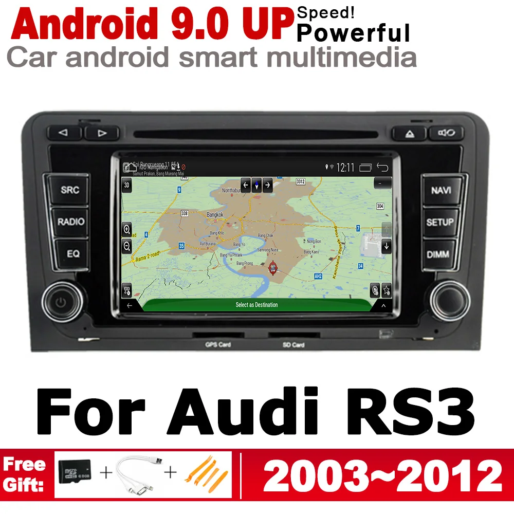 

IPS Android 9.0 up car multimedia player gps navigation For Audi RS3 8P 2003~2012 MMI original style HD screen 2GB+32GB WiFi BT
