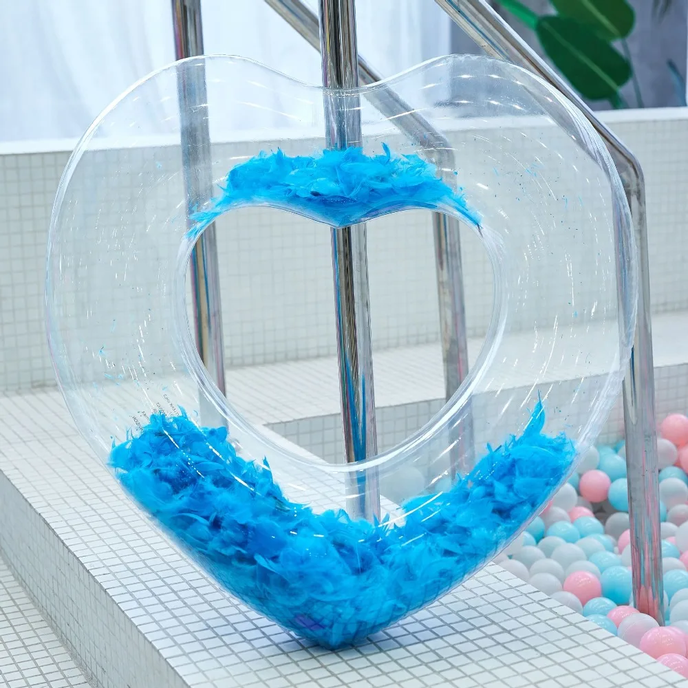 2019 новейший дизайн перья надувное кольцо для плавания в розовом белом синем