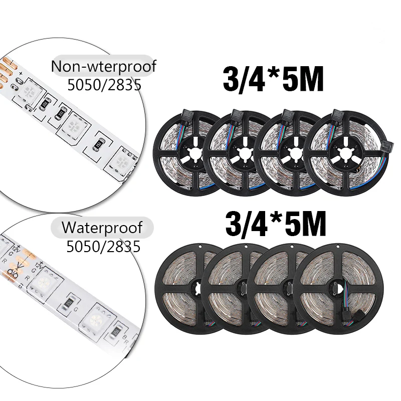 

Waterproof IP65 RGB 5050 300LED Flexible Strip Lights with Remote Control Wifi Wireless Smart Phone Controlled Light Strip Kit