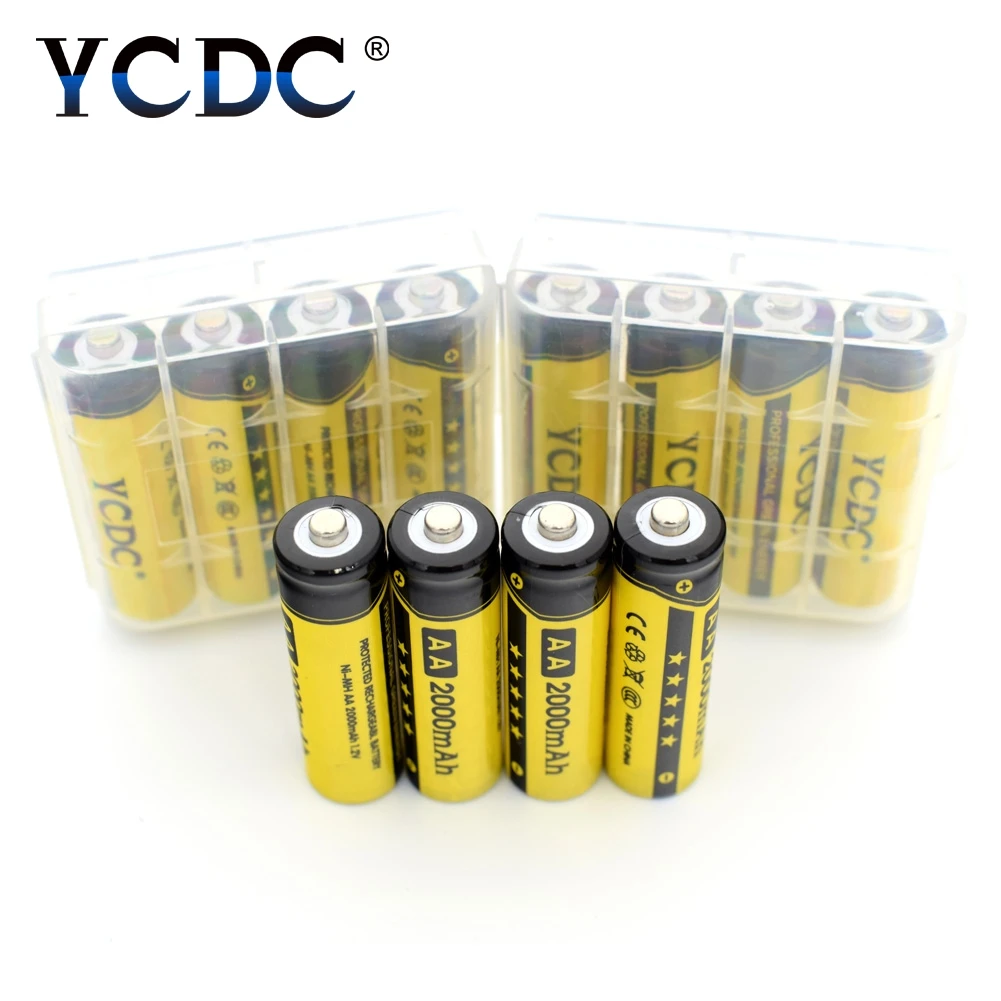 YCDC горячий! 4 шт 1 2 V AA 2000 mAh ni mh аккумуляторная батарея EE6338|rechargeable battery|aa mahbattery a |