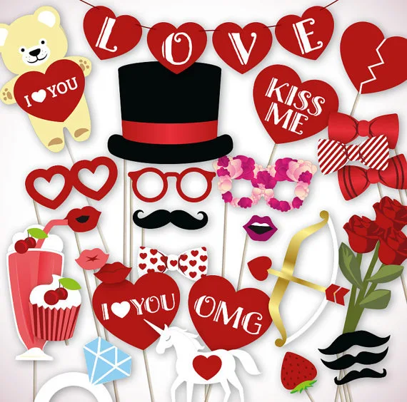 Photo Booth Photo Props Signs Wedding Valentine's Mr and Mrs Chair Decor BL 