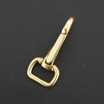 

(SK116) 2pc Solid Brass Spring Snap Hook Swivel Clasp Key Ring Chain Hardware