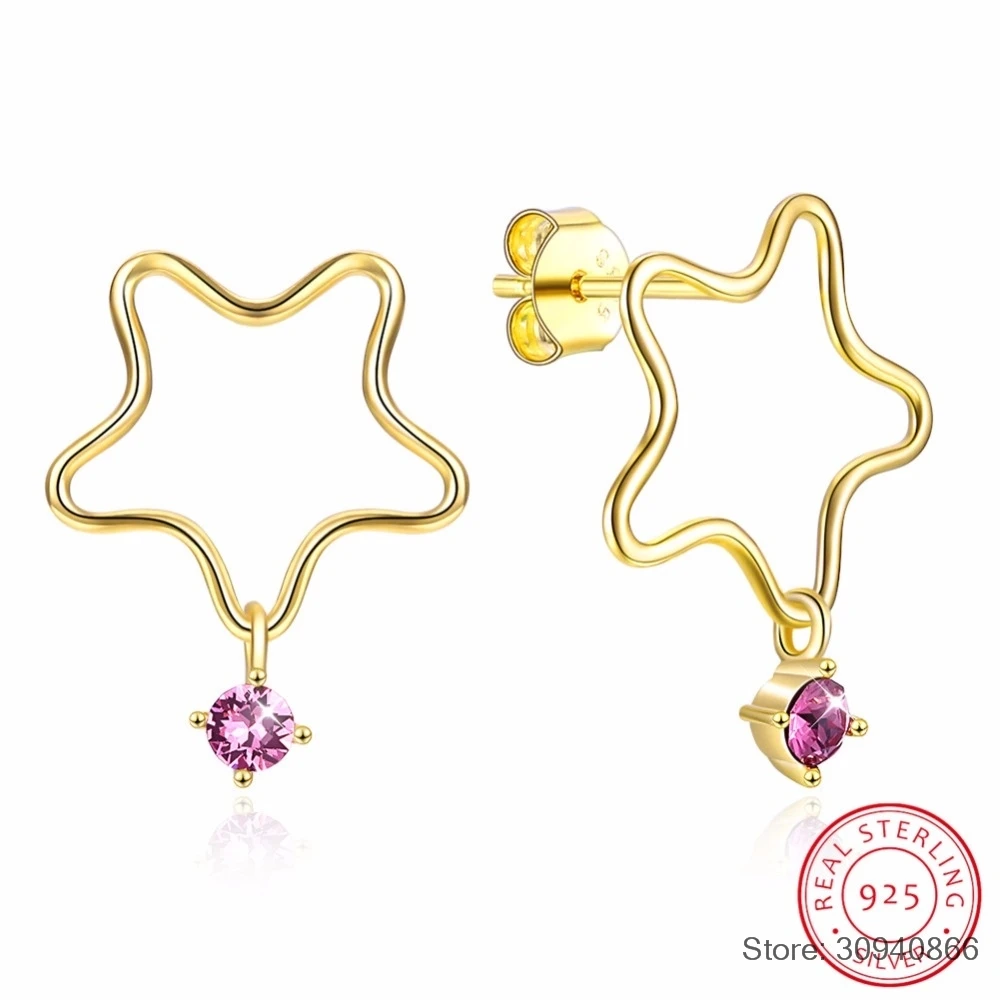 

SMTCAT 925 Sterling Silver Star Shaped Mild Luxury Crystal From 925 Sterling Silver Stud Earring Anniversary