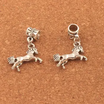 

80pcs zinc alloy Running Horse Animal Charm Beads Fit European Bracelets Jewelry DIY B052 19x33.5mm