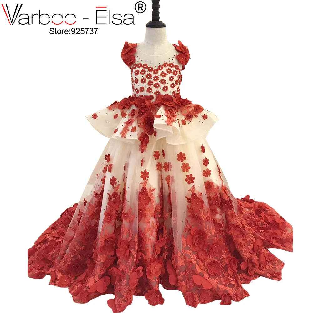 red rose flower girl dresses