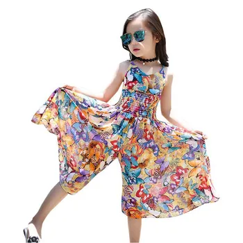 

Teenager Dresses For Girls Bohemian Style Clothing High Quality Comfortable Fabric Dress Beach Party Summer Constume For 6-14Y