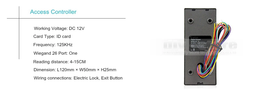 DIYSECUR K4 125 кГц RFID клавишная панель двери Система контроля доступа Полный комплект Set+ электрический замок+ Питание
