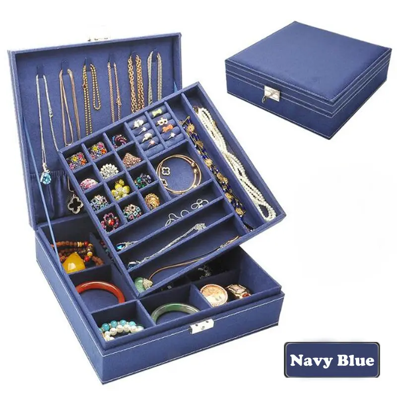 

Luxury Display Box Necklaces Earrings Bracelets Rings Jewelry Storage Box Makeup Organizer Carrying Cases Fashion Boxes