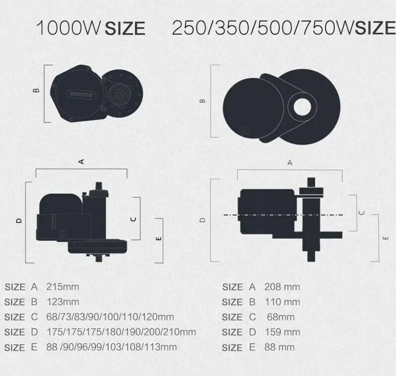 8fun/Bafang BBS02 750 Вт Средний привод двигателя ebike комплект 48 в 750 Вт BBS02 Электрический велосипед/трайк ebike наборы