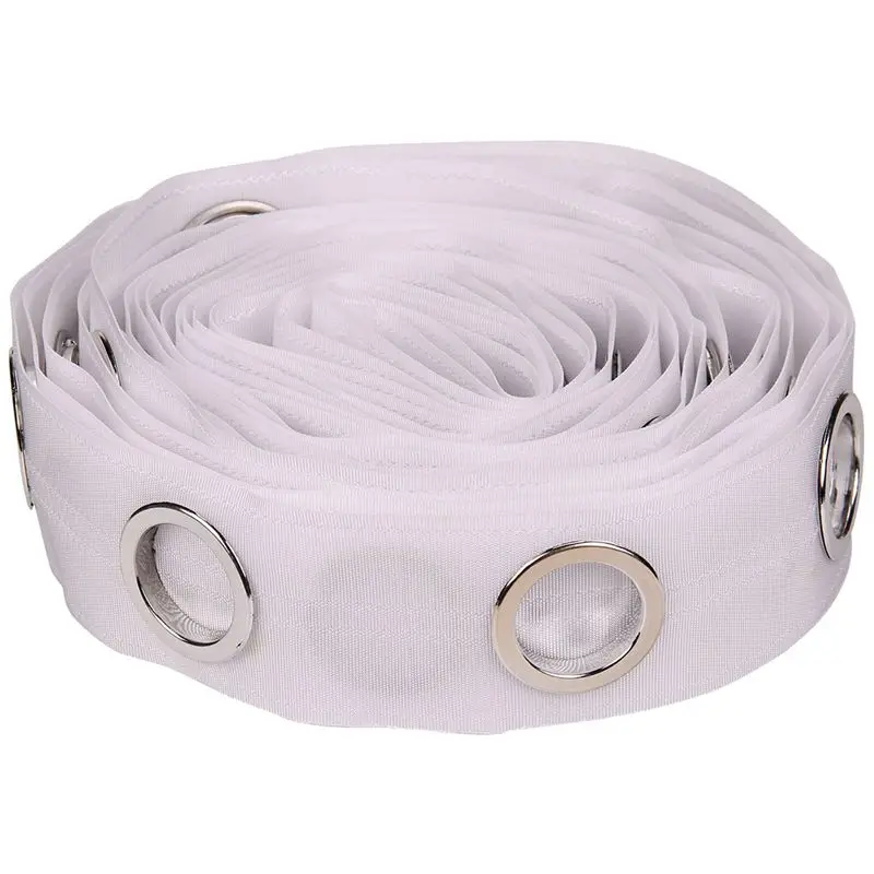 Curtain Eyelet Tape Non-woven Cloth Grommet Top Tape Sewing Silver  Transparent Tape w/ Rings Home Window Drapery Accessories