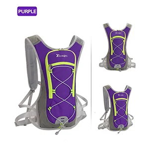 15L нейлоновый жилет бег рюкзак спортивные велосипедный, с поильником марафон кроссовки для бега Для мужчин Для женщин сумка Водонепроницаемый для бега, фитнеса аксессуары - Цвет: Пурпурный цвет